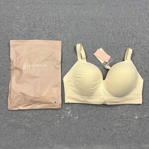 Feelingirl Bra Women's XL Cream Wireless Push-Up Seamless Comfort Full Coverage